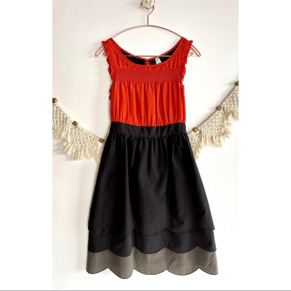Maeve Anthropologie Sleeveless Scallop Hemline Dress